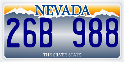 NV license plate 26B988