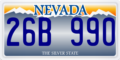 NV license plate 26B990