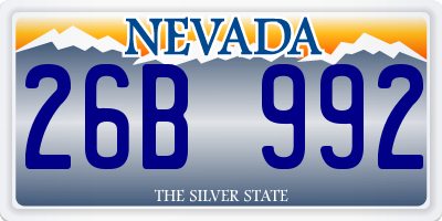 NV license plate 26B992