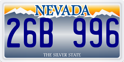 NV license plate 26B996