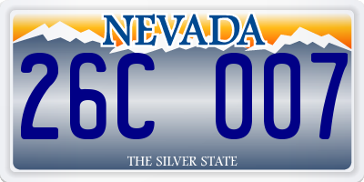 NV license plate 26C007