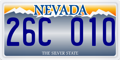 NV license plate 26C010