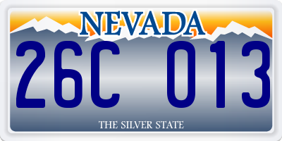 NV license plate 26C013