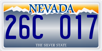 NV license plate 26C017