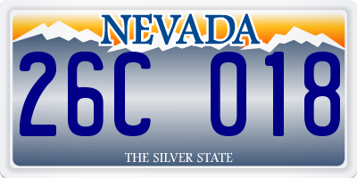 NV license plate 26C018