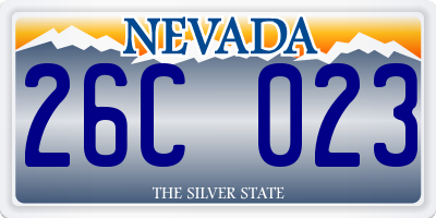 NV license plate 26C023