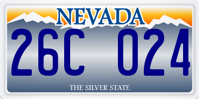 NV license plate 26C024
