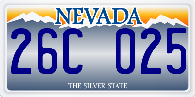 NV license plate 26C025
