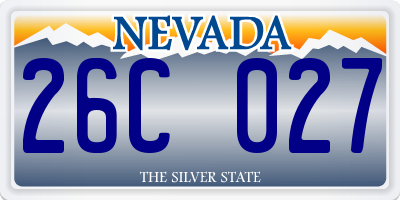 NV license plate 26C027