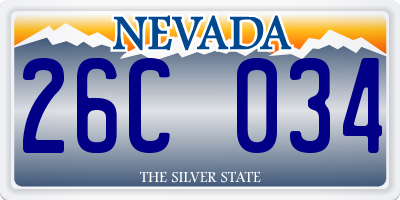 NV license plate 26C034