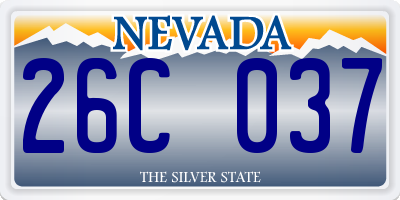 NV license plate 26C037