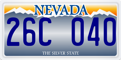 NV license plate 26C040