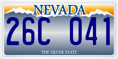 NV license plate 26C041