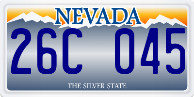 NV license plate 26C045