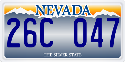 NV license plate 26C047