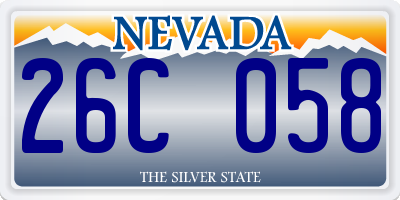 NV license plate 26C058