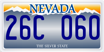 NV license plate 26C060