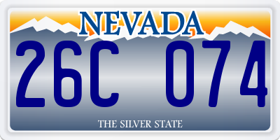 NV license plate 26C074