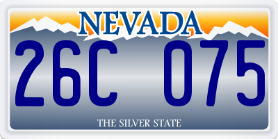 NV license plate 26C075