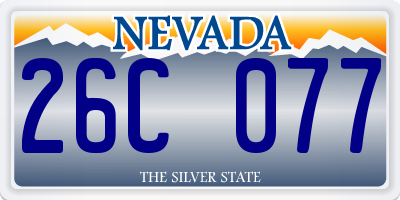 NV license plate 26C077