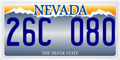 NV license plate 26C080
