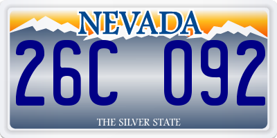 NV license plate 26C092