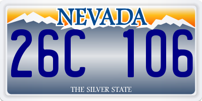 NV license plate 26C106