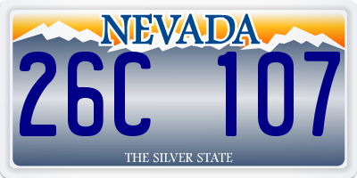 NV license plate 26C107