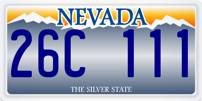 NV license plate 26C111