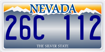 NV license plate 26C112