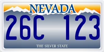 NV license plate 26C123