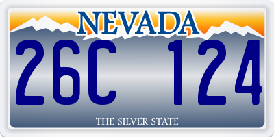 NV license plate 26C124