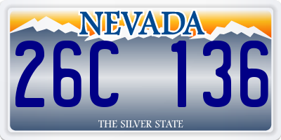 NV license plate 26C136