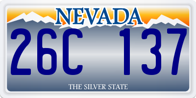 NV license plate 26C137