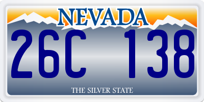 NV license plate 26C138