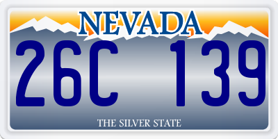 NV license plate 26C139