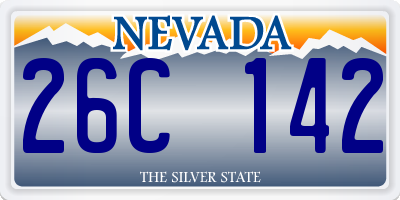 NV license plate 26C142