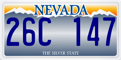 NV license plate 26C147