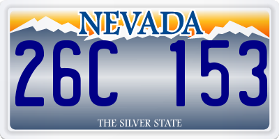 NV license plate 26C153