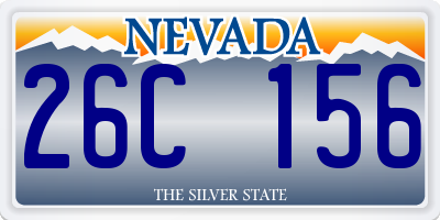 NV license plate 26C156