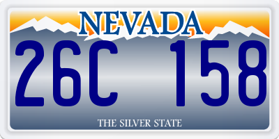 NV license plate 26C158