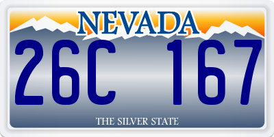 NV license plate 26C167