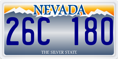 NV license plate 26C180