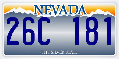 NV license plate 26C181