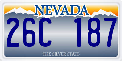 NV license plate 26C187
