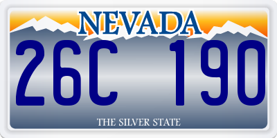 NV license plate 26C190