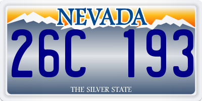 NV license plate 26C193