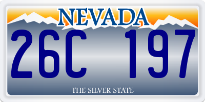 NV license plate 26C197