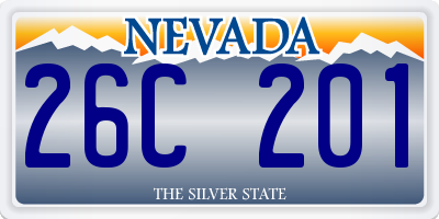 NV license plate 26C201