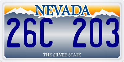 NV license plate 26C203